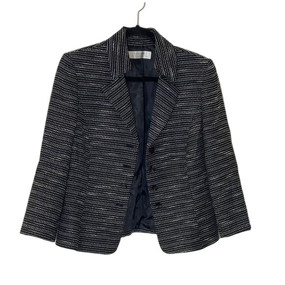 Tahari by ASL Levine Black & White Button Career Single Breasted BLAZER  SZ 8 - Picture 1 of 8